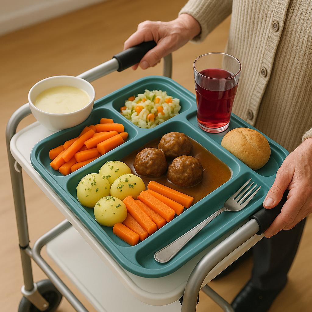 Essen auf einem Rolator